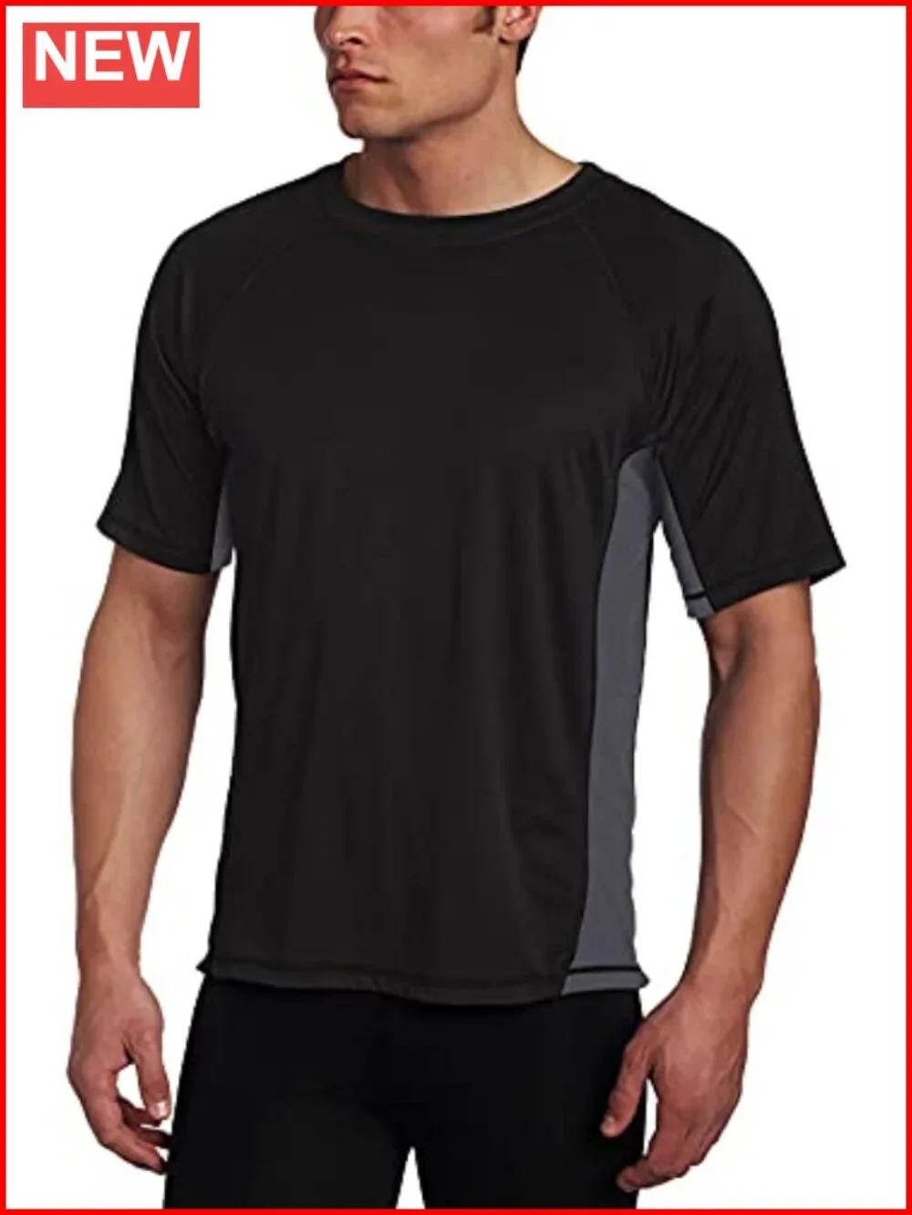 UPF 50+ Men's Rash Guard Swim Shirt Short Sleeve Quick-Dry